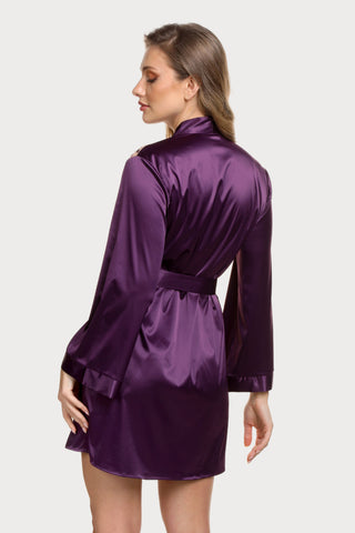 Prelude Venus Violet Satin Robe