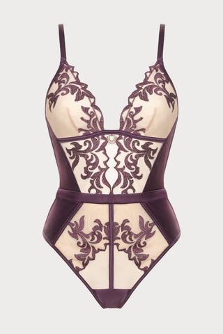 Venus Violet Thong Bodysuit