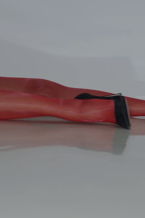 Maison Close Satin Tights Red 10 Denier