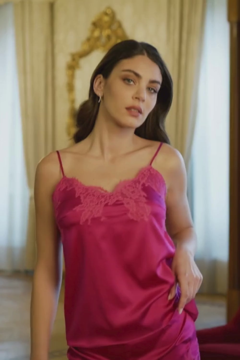Lise Charmel Raspberry Silk Camisole Splendeur Soie