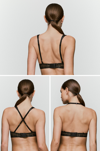 Sarda Tabei Wireless Bralette Black & Gold - Soft Cup Bra