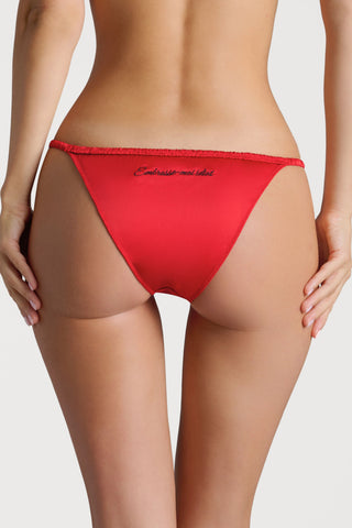 Scandale Dédicace Satin Strap Brief Red