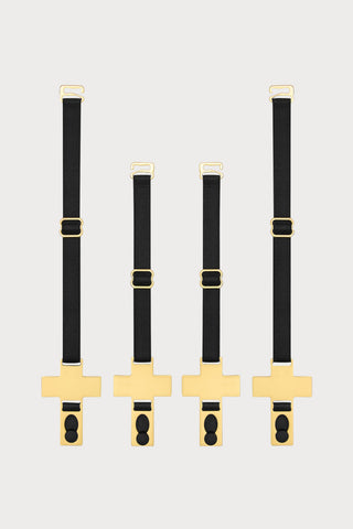 Scandale Inspiration Divine Cross Suspender Straps Black/Gold