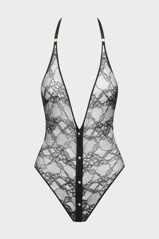 Scandale Jeux Magnétiques Openable Black Lace Bodysuit