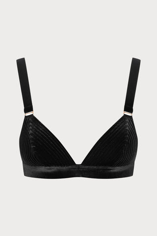 Scandale x Maison Close Rococo Black Velvet Triangle Bra - Naughty Knickers