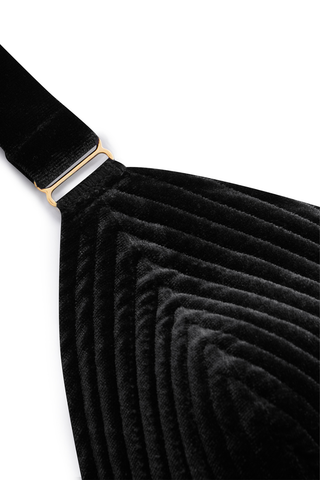 Scandale x Maison Close Rococo Black Velvet Triangle Bra - Naughty Knickers