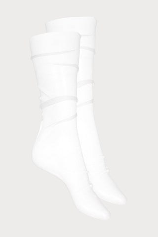 Scandale x Maison Close White Sheer Tulle Socks - Naughty Knickers