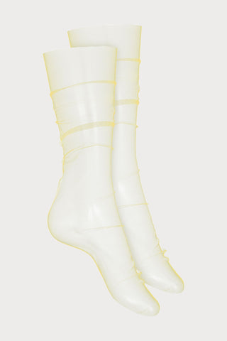 Scandale x Maison Close Yellow Sheer Tulle Socks - Naughty Knickers