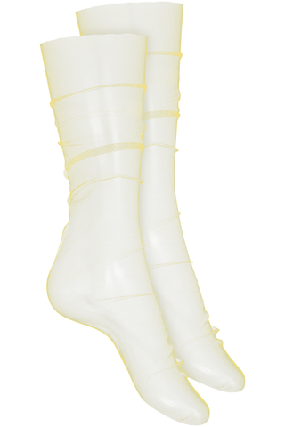 Scandale x Maison Close Yellow Sheer Tulle Socks - Naughty Knickers