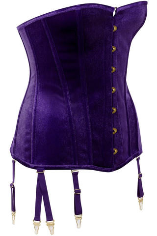 Scandale x Maison Close Rococo Purple Velvet Corset with Suspenders - Naughty Knickers