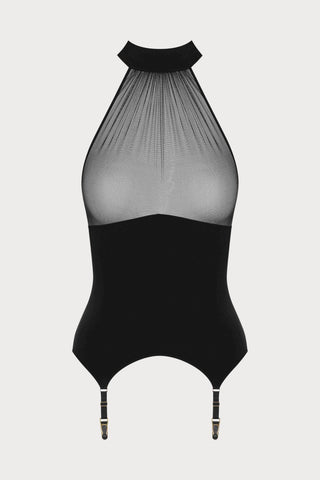 Scandale Nuit Fauve Halterneck Suspender Top Black