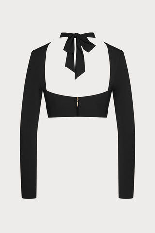 Scandale Nuit Fauve Long Sleeve Scarf Top Black