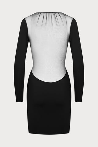 Scandale Nuit Fauve Long Sleeve Short Dress Black