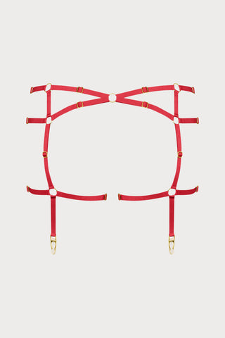 Scandale Parure Signature Open Suspender Shorty Red