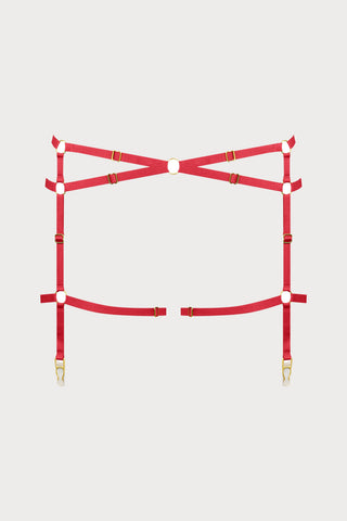 Scandale Parure Signature Open Suspender Shorty Red
