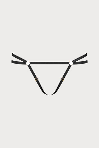 Scandale Parure Signature Open Thong Black
