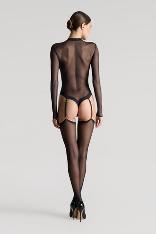 Scandale Cut & Curled Black Sheer Stockings