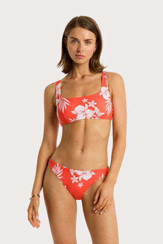 Aloha Cheeky Bikini Bottom in Flame