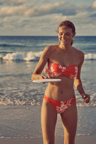 Aloha Cheeky Bikini Bottom in Flame