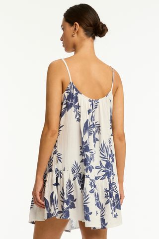 Sea Level Aloha White Cotton Short Sundress