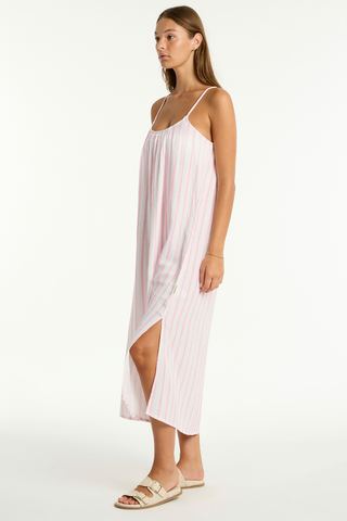 Sea Level Amalfi Pink Cotton Midi Length Beach Dress