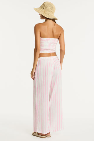 Amalfi Pink Striped Cotton Beach Pants, Size S (UK 10)