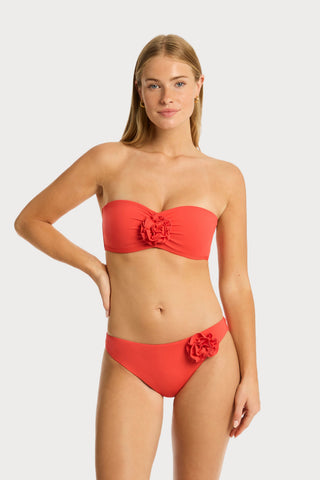 Casa Del Mar Cheeky Bikini Bottom in Flame, Size XS (UK 8)