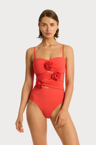 Casa Del Mar Flower Bandeau Swimsuit
