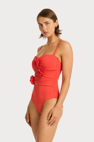 Casa Del Mar Flower Bandeau Swimsuit