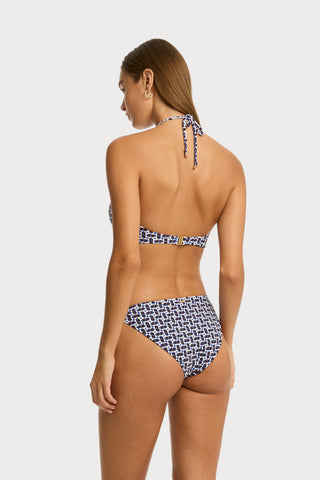 Coast Cheeky Tie Side Bikini Bottom in Cobalt