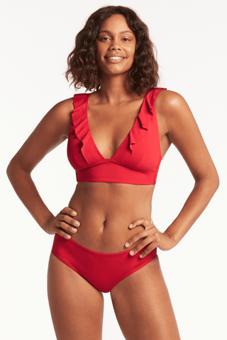 Sea Level Eco Essentials Bikini Bottom Red