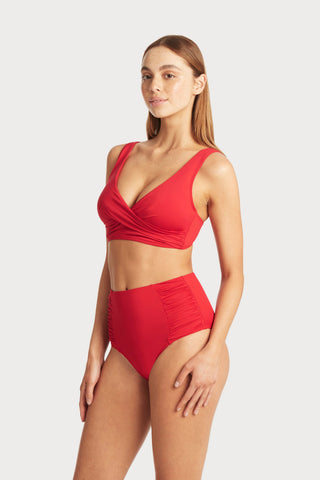Eco Essentials Red Cross Front Bikini Top