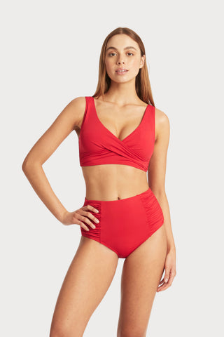 Eco Essentials Red High Waist Bikini Bottom