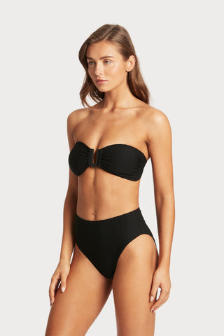 Honeycomb U Bar Multiway Bandeau Bikini Top