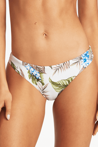 Sea Level Lost Paradise Cheeky Bikini Bottom White