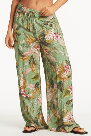 Sea Level Lost Paradise Palazzo Beach Pants Green