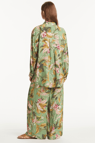 Sea Level Lost Paradise Palazzo Beach Pants Green