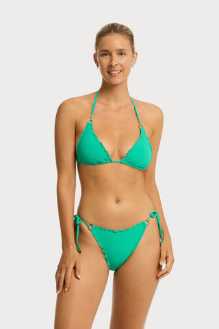 Messina Triangle Bikini Top in Evergreen