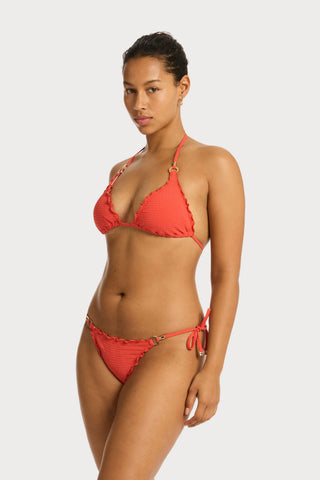 Messina Triangle Bikini Top in Flame