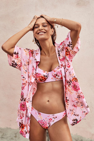 Rosewood Balconette Bikini Top in Pink