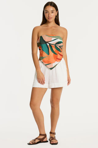Sunset Cotton White Beach Shorts
