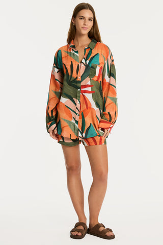 Tropaluxe Cotton Beach Shirt Khaki