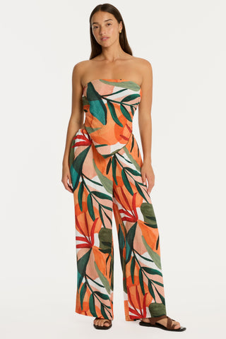 Tropaluxe Khaki Cotton Scarf Crop Top