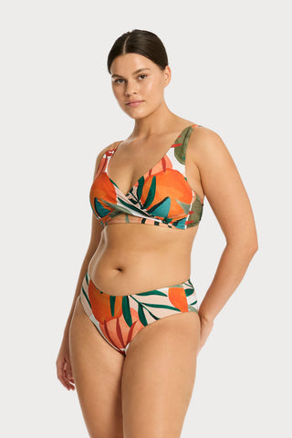 Tropaluxe Khaki Cross Front Bikini Top