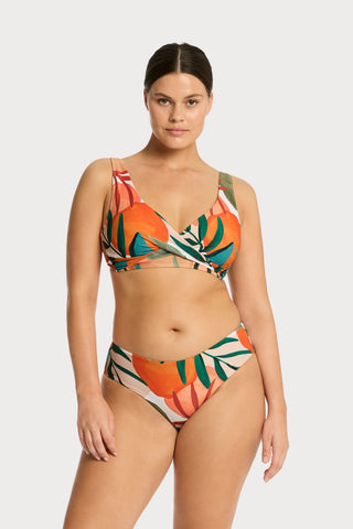 Tropaluxe Khaki Cross Front Bikini Top