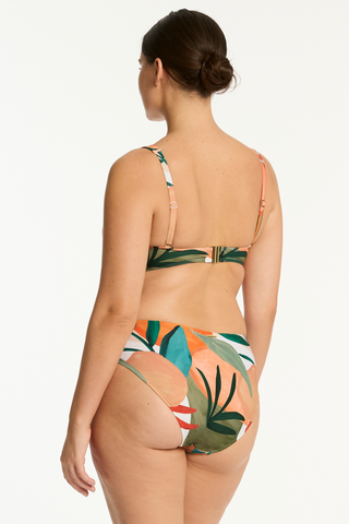 Sea Level Tropaluxe Cross Front Bikini Top Khaki