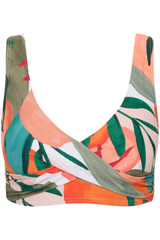Sea Level Tropaluxe Cross Front Bikini Top Khaki