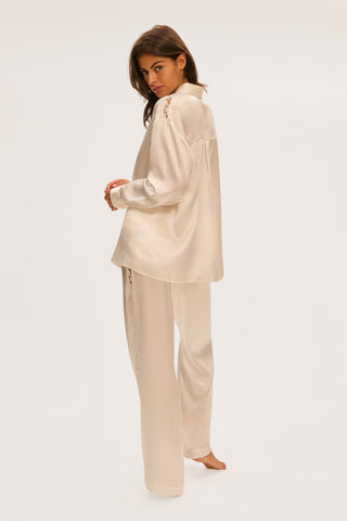 Simone Pérèle Love Me Natural Silk & Embroidery Pyjama Shirt