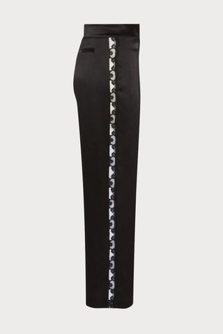 Love Me Black Silk & Embroidery Trousers