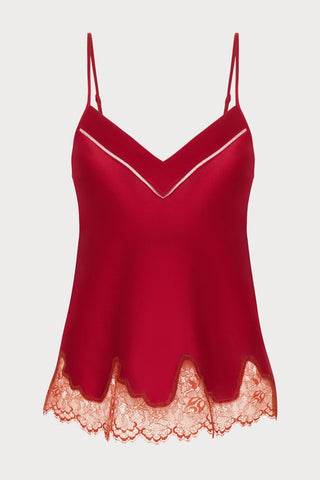 Nocturne Red Silk Camisole Top, Size 3 (UK 12-14)